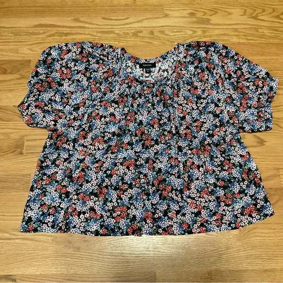 Women’s Karen Kane Short Sleeve Button Down Floral Blouse. Flowy. Size XL - Picture 1 of 10